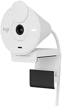 Logitech Brio 300 Full HD Webcam, 1080p, Auto Light Correction, Noise reducing mic, Privacy Shutter, USB-C, Works with Microsoft Teams, Google Meet, Zoom, for Streaming and Video Calling - White