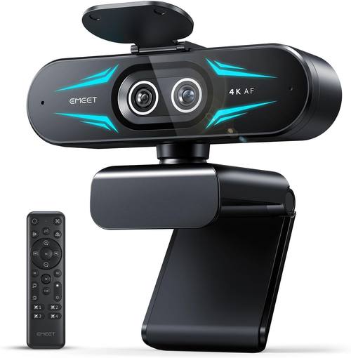EMEET C60E Dual-Camera 4K Webcam for Streaming, Wide-Angle & Telephoto