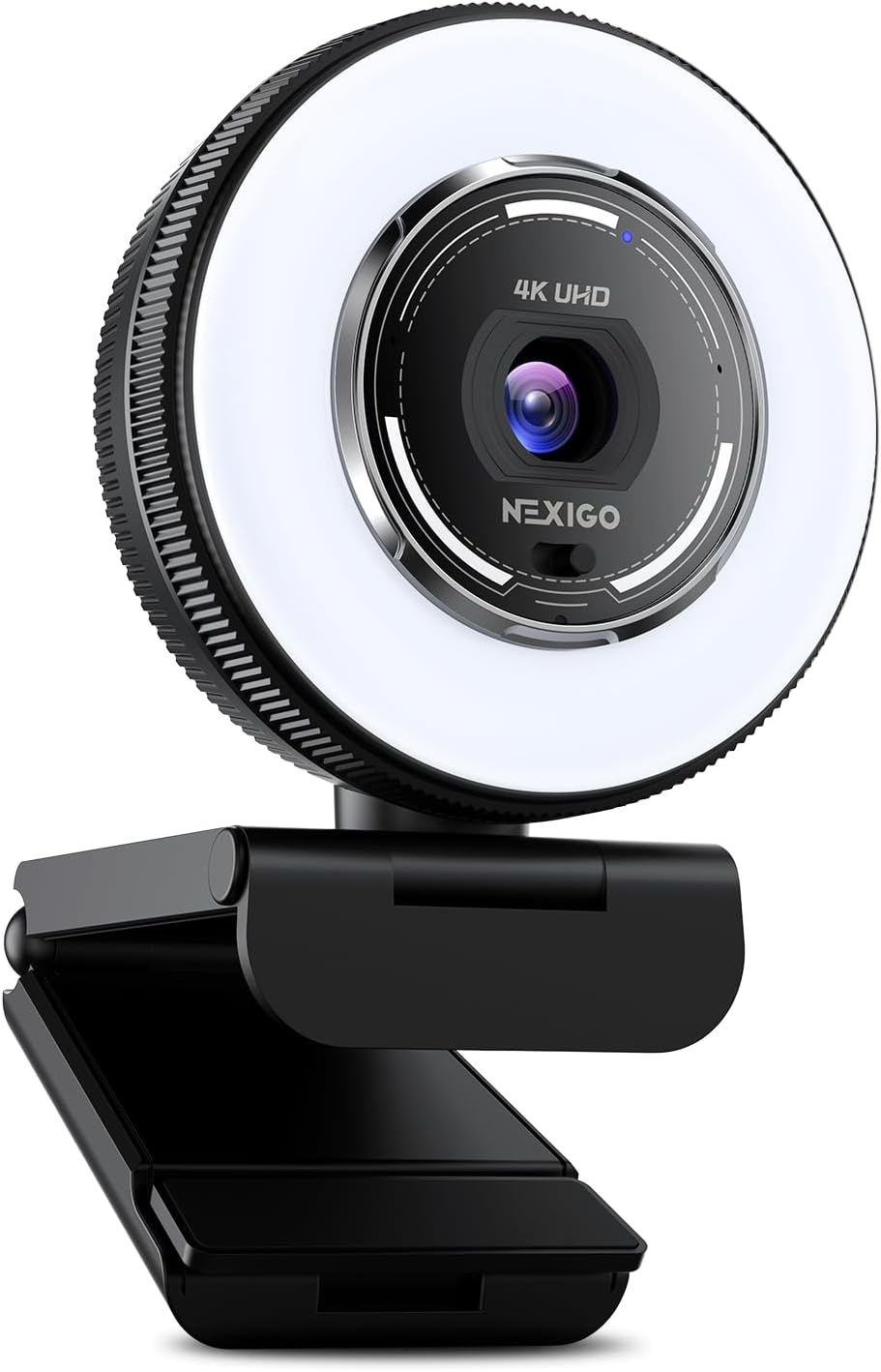 NexiGo N680E Pro 4K Webcam with Ring Light, PDAF Autofocus, 1080p 60FPS, Dual Noise-Canceling Mics, Privacy Shutter, USB Plug-and-Play for Zoom, Teams, Twitch, Google Meet
