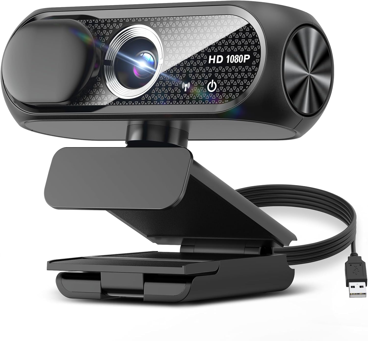 1080P HD Webcam with Microphone, Noise Cancellation, Privacy Cover, Wide-Angle Lens (listing A)