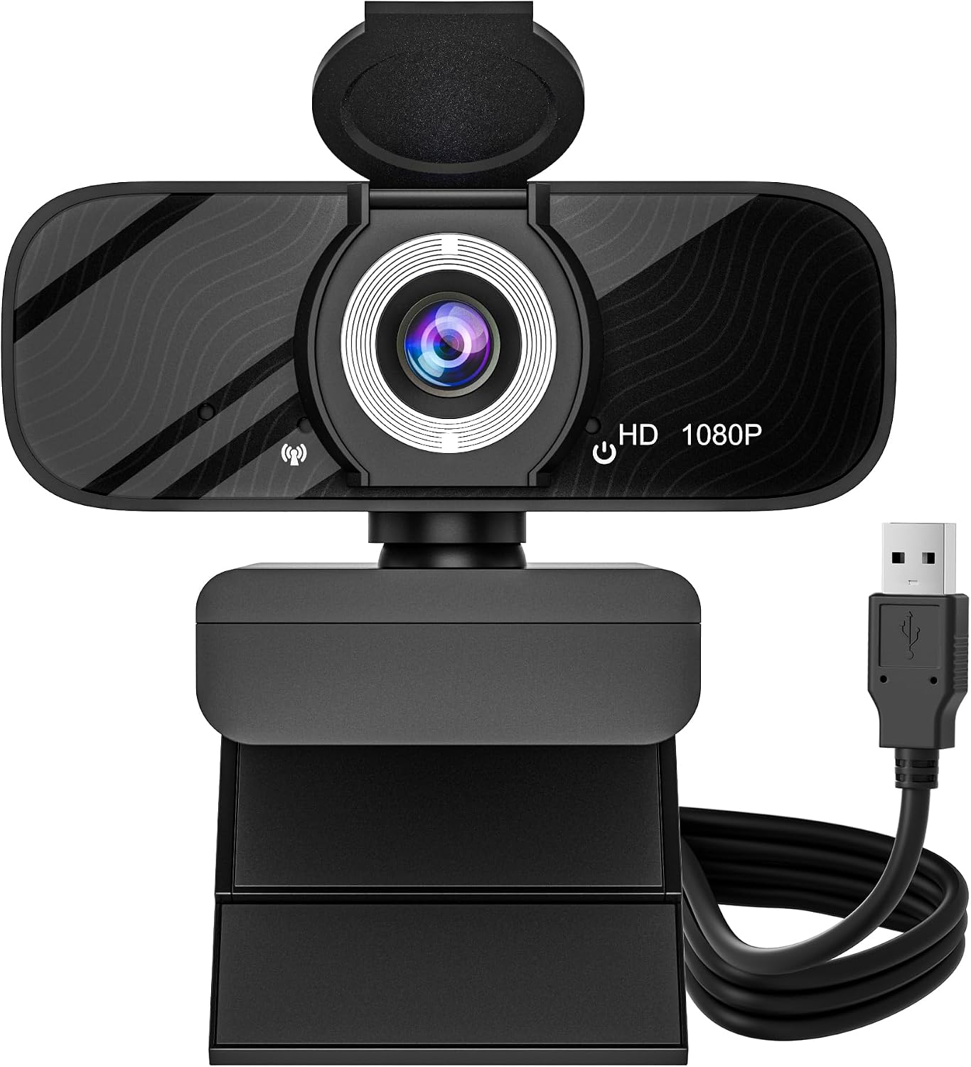 USB HD Webcam with Built-in Microphone and Rotatable Tripod