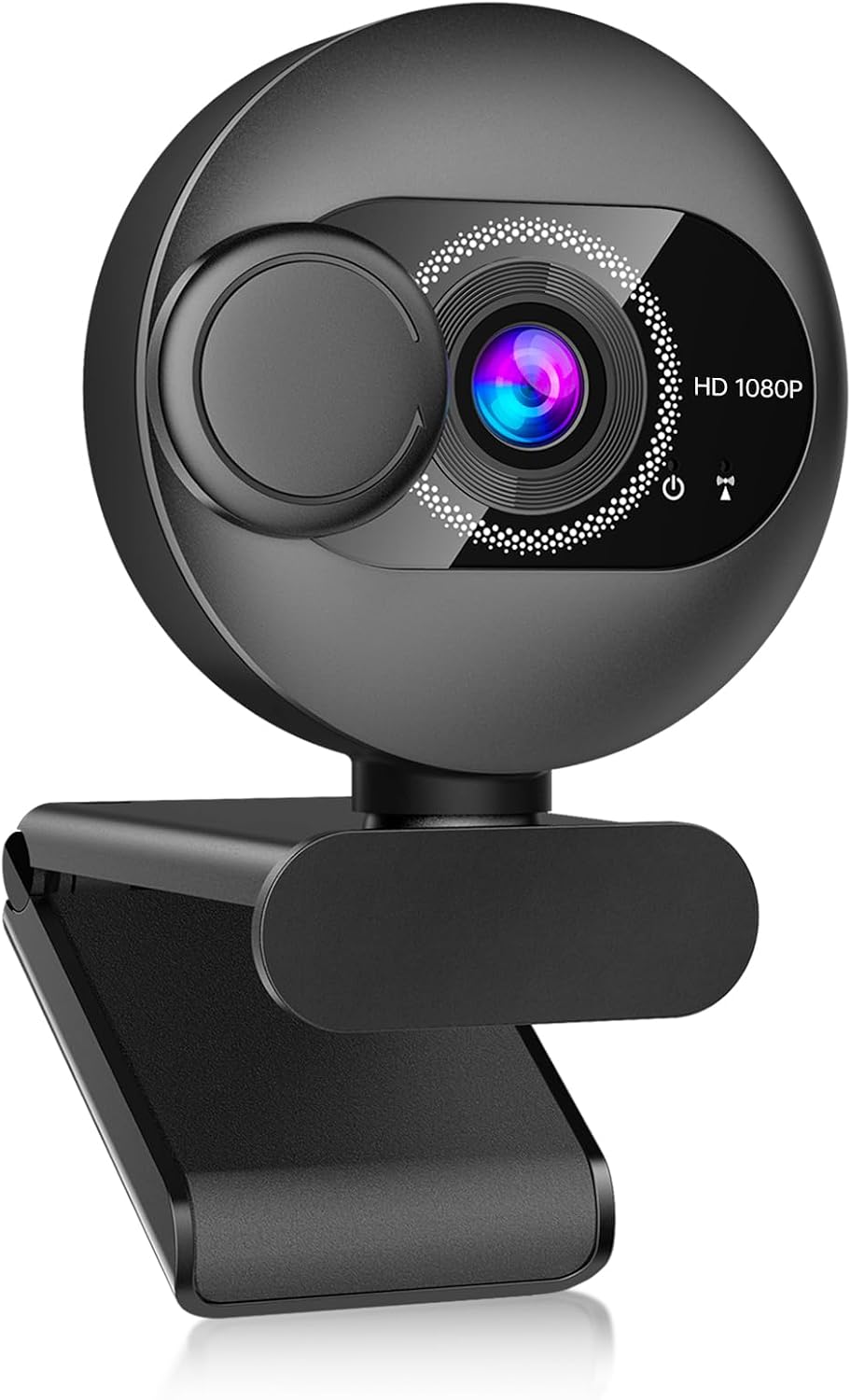 Webcam for PC with Microphone - 1080P FHD Webcam with Privacy Cover, Noise Cancellation, Wide-Angle Lens, Auto Light Correction, Plug and Play USB Web Camera for Laptop, Desktop, PC, Mac, Zoom, Skype